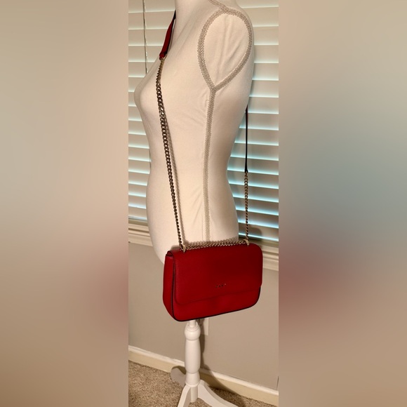 DKNY Red Crossbody Bag with Chain Strap - Picture 1 of 3